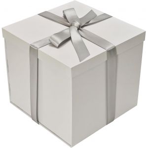 Mevronisshop-Bo&icirc;te Cadeau Blanc 22x22x20,5cm, Bo&icirc;tes Cadeaux Premium Pour Cadeaux Avec Couvercle Et Ruban Pour La Saint-Valentin, No&euml;l, Mariage, Anniversaire, Emballage Cadeau, Doublure &Agrave; Carreaux - Neuf