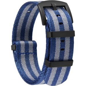Kal-Bracelet De Montre En Nylon Balistique Militaire Remplacement Bracelet Montre Tressé Avec Noir/Argent Boucle En Acier Hommes Femmes 20 Couleurs 18mm 20mm 22mm 24mm (Version De Mise À Niveau) - Neuf