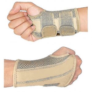 Attelle De Poignet Du Canal Carpien Pour La Tendinite Arthrite,Attelle De Poignet Respirante Soutien De Nuit Bretelles Réglables-L-Droitiers-Beige - Neuf