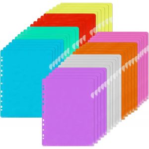 Moiuy-40 Pcs Pochettes Plastiques Perforées A4, Pochettes Coins Transparentes A4 Perforées, 8 Couleurs Pour Classeur, Ranger Et Classer Papiers, 31 X 23 Cm Chemise Plastique Pour Bureau, Ecole - Neuf