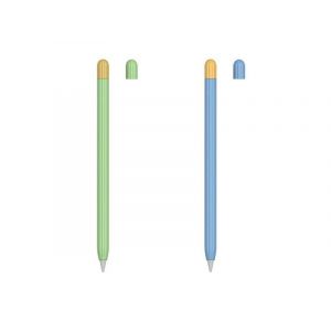 Housse en silicone pour Apple Pencil 1re g&eacute;n&eacute;ration &iquest; Vert et bleu (lot de 2) - Neuf