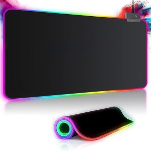 Tapis de Souris Gaming RGB XXL (800 x 300 mm),14 Effets D'&eacute;clairage LED,&Eacute;tanche,Antid&eacute;rapant,R&eacute;sistant &agrave; l'usure pour Gamer,Ordinateur,PC - Neuf