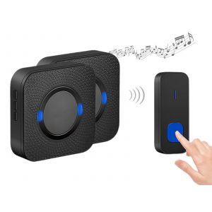 Kit de sonnette sans fil avec 2 r&eacute;cepteurs et une port&eacute;e de 300 m - Neuf