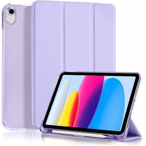Coque pour iPad A16 11&egrave;me G&eacute;n&eacute;ration 11 Pouces 2025, iPad 10&egrave;me G&eacute;n&eacute;ration 10,9"" 2022 avec Porte-Stylet, &Eacute;tui Housse de Protection Ultra Fin, Coque Rigide Translucide Givr&eacute;, Violet Clair - Neuf