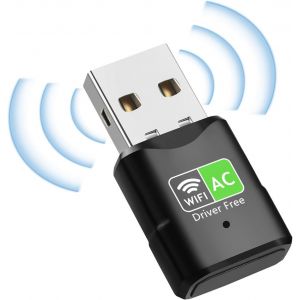 ASFASFq-ARCELI Clé WiFi, Clé USB WiFi, Clé WiFi pour PC Double Bande 650M (5GHz/2.4GHz), Adaptateur WiFi, Cryptage WPA/WPA2, pour Windows Vista/XP/Win7/8/10/11 Plug & Play - Neuf