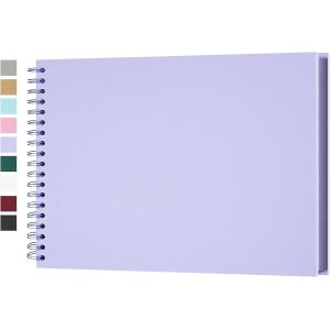 Album Photo Scrapbooking DIY 28x20,5 cm Papier Kraft Rigide avec 50 Feuilles,Livre de Souvenirs Photographiques pour Familles et Mariages,Violet clair - Neuf