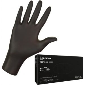 Kalanka-Gants Nitrile Noirs Nitrylex Black, Taille : M - 100 Pieces, Gants Jetables, Gants De Protection, Non Poudr&eacute;s, Couleur Noire Opaque, Textur&eacute;s Sur Le Bout Des Doigts, Sans Latex - Neuf