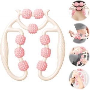 Kal-Rouleau De Massage Musculaire Des Jambes, Rouleau De Massage Anti-Cellulite 360 °, Rouleaus De Massages Des Jambes, Rouleaus De Massages 360, Soulage La Fatigue (Blanc+Rose+B) - Neuf