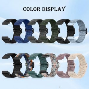 Nylon Tress&eacute;s Sport Bracelet 20mm/18mm/22mm, &Eacute;lastique Boucles Hook Bracelet De Remplacement Stretchable Pour Femme Homme - Violet + Starlight[Mon9265385] - Neuf