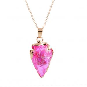 Femmes Alliage Faux Cristal Goutte Pendentif Cha&icirc;ne R&eacute;glable Collier Bijoux (Rose) - Neuf