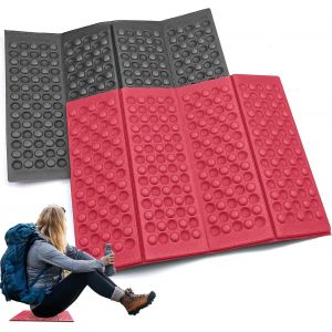 Coussin de si&egrave;ge pliable rouge (1 pi&egrave;ce), tapis de si&egrave;ge ext&eacute;rieur chaud et sec, imperm&eacute;able, id&eacute;al pour la randonn&eacute;e, les voyages, le jardin, le camping, les pique-niques, la plage et les stades. - Neuf