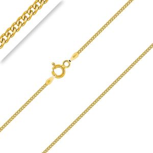 Kal-- Collier - Cha&icirc;ne Argent 925/1000 - Maille Gourmette Diamant&eacute;e - Plaqu&eacute; Or Jaune 18 Carats - Largeur : 1.2 Mm - Neuf