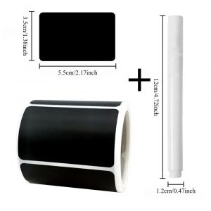 Rouleau d'autocollants d'épices amovibles avec stylo effaçable,étiquette autocollante étanche,décoration de cuisine à domicile,étiquette de bouteille de pot,120 pièces/rouleau - Neuf