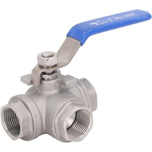 CMWX-Robinet &agrave; Boisseau Sph&eacute;rique &agrave; 3 Voies, Robinet &agrave; Boisseau Sph&eacute;rique De Type L, Filetage Femelle 3/4 Pouce, Robinet &agrave; Boisseau Sph&eacute;rique &agrave; 3 Voies En Acier Inoxydable 304 De Type L Pour L'eau, l - Neuf