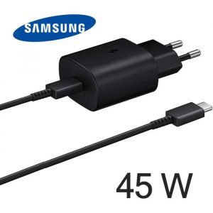 Chargeur Ultra Rapide 45W Adaptateur secteur Original Samsung + Cable USB-C vers USB-C Pour Samsung Galaxy A8 2018 A530 - Neuf