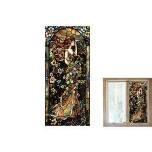 Film adh&eacute;sif statique d&eacute;poli pour vitres - Autocollant d'intimit&eacute; motif f&eacute;erique pour vitres - Neuf