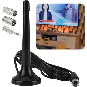 Antenne Radio FM Dab Intérieur Télescopique avec Base Magnétique-Réception de Haute Qualité,Câble d'Extension de 3 mètres,Idéal pour Tuner Radio Portable et Récepteur Hi-FI - Neuf