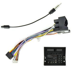 Adaptateur de Harnais Autoradio 52 PIN pour VW Skoda Golf Touran Passat B6 Polo Jetta Tiguan, Daptateur Branchement pour Prise ISO Autoradio avec Lignes de Commande au Volant Antenne Radio - Neuf