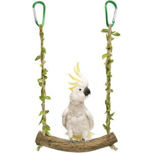 Chenquansarl-Balançoire En Bois Pour Perroquet,Jouet Perroquet,Perchoir À Suspendre,Jouet Perruche,Jouets Pour O Aux,Accessoires Pour Perruches,Calopsittes,Inséparables,Perruches,Petits Et Moyens O A - Neuf
