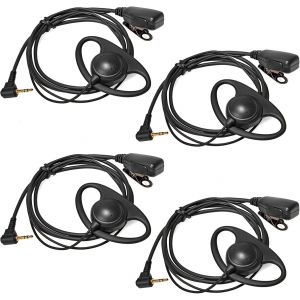 Oreillette de Talkie-walkie 1 Broche 2,5 mm Compatible avec Motorola TLKR T92 H2O T60 T80 T82 Extreme, Casque en Forme de D avec Micro (4 pi&egrave;ces) - Neuf
