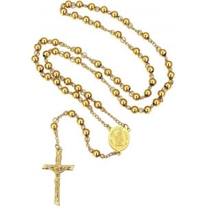 Trahoo-Médaille Saint Christophe Collier Chapelet Catholique Femme Homme, Pendentif Croix Chrétienne Bijoux Communion Baptême Amulette - Neuf