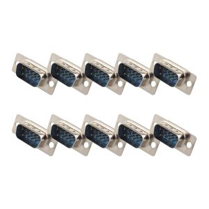 KALANKA-10 Pcs Computer DB9 Mâle Connecteur Adaptateur Solder Type 9 Broches RS232 Prise D-Sub Connecteurs - Neuf