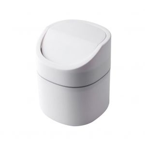 Mini Poubelle De Bureau Avec Couvercle-Seau Sanitaire Pour Peler Les Graines De Melon-Seau Poubelle De Voiture (White1) - Neuf