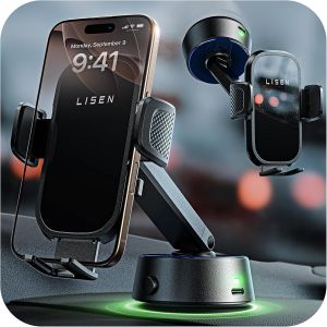 LORANKA-Vacuum Electric Ventouse Support Telephone Voiture&iquest;Montage 1s & Haute Adh&eacute;rence&iquest; 2025 Ventouse Telephone Portable Phone Holder Car pour iPhone 16 Pro Max/Samsung/Android/Coques &Eacute;paisses - Neuf