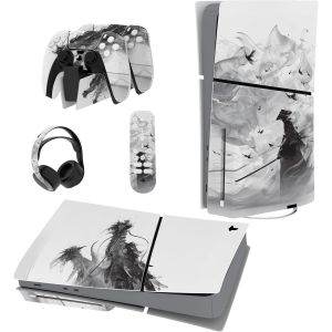Eryi-Autocollant Protection Pour Ps5 Slim Standard Console, Sticker Skin Pour Ps5 Manette & Télécommande & Casque & Station De Charge,Disc Edition-Dragon Mistborn - Neuf