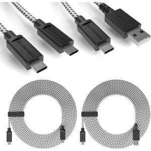 TIANYI-&reg; C&acirc;ble USB-C (2x4m) - C&acirc;ble de Charge pour Manette PS5 - Charge Rapide et Transfert Efficace - C&acirc;ble USB Type-C Durable de 4m - Compatible avec Xbox One, iPhone 15, et Appareils USB-C - Neuf