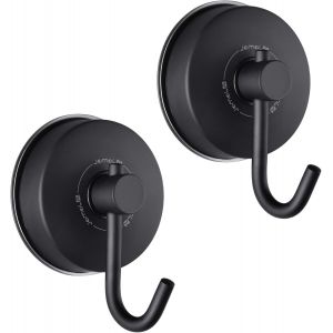 Tzf-Crochet Ventouse Salle De Bain Noir Pliable Accroche Serviette Ventouse Inox Resistant Porte Serviette Douche Et Torchon Cuisine Ventouse Patère Manteau Ventouse Vitre Crochet 2 Pièces - Neuf