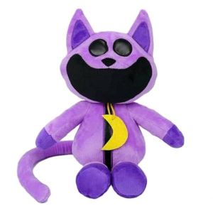 Chat violet à grande bouche - Peluche monstre de la terreur - Neuf
