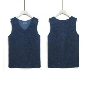 Gilet Thermique Patch En Soie Douce Débardeur Thermique Gilet Chauffant Sans Couture Léger Caraco Sans Manches Brossé Double Face Patch De Soie Bleu Mâle,Hommes Xl Taille Recommandée 165-175 Poids 120-140 - Neuf