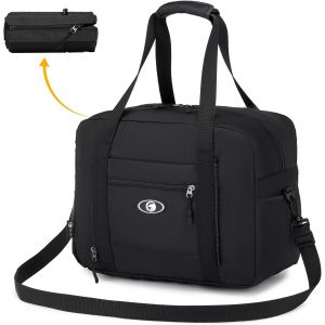 KALANKA-Bagage Cabine 40x30x20 Wizzair, Pliable Sac de Voyage Cabine Avion Petit Bagage à Main Imperméable, Sport Weekend Organisateur, Nylon Noir - Neuf