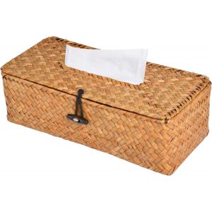 Boîte à mouchoirs couverture rectangulaire tissé mouchoirs et porte-serviettes distributeur de papier de pompage pour la décoration de voiture de bureau à domicile - Neuf