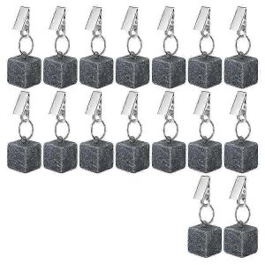 16pcs Clip En M&eacute;tal Cube Marbre Pendentif Pierres Nappe Poids Pour D&eacute;coration De Nappes - Neuf