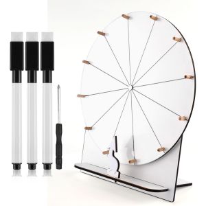 Roue De Prix En Bois,29 Cm Roue De Prix Rotative Roue De Prix Rotative De Table Roue De Tombola Roue De Roulette Pour Jeu De Fortune Prix De Carnaval Salon Professionnel (Blanc) - Neuf
