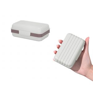 Bo&icirc;te &agrave; savon &agrave; 2 compartiments avec couvercle, id&eacute;ale pour les voyages et le rangement. - Neuf