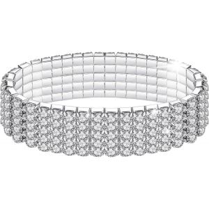 Eryi-Bracelets Extensibles En Strass, Bracelet Rivière En Diamants Étincelants, Bijoux De Mariage Empilables En Cristal Brillant Pour Femm - Neuf