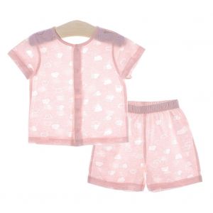 Pyjama En Coton Doux Et Tendance Pour Bebe (Ensemble Imprime Rose Delave 80) - Neuf