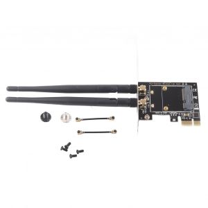 adaptateur de carte Mini PCI-E vers PCI-E avec 2 antennes pour carte sans fil PCI Express demi-format - Neuf