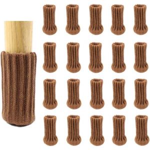 Lot De 24 Chaussettes De Chaise, Marron, Chaussettes Épaisses, En Tissu Double Tricot Pour Pieds De Chaise, Anti- - Neuf