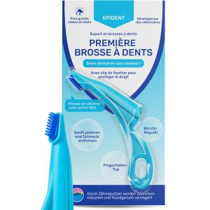 Brosse À Dents En Silicone Souple Et Durable Pour Chiens Et Chats|Aide À Eliminer Efficacement La Plaque Dentaire|Favorise Une Excellente Hygiène Bucco-Dentaire Quotidienne|Bleu - Neuf
