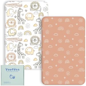 Lot De 2 Draps Housse Bebe Microfibre Respirante Prot&eacute;g&eacute; Matelas Ajustable Protection De Lit Matelas B&eacute;b&eacute; Amovible Y Lavable 50x89 Cm 50x90 Cm 55x90 Cm Pour Lit Berceau Et Matelas - Neuf