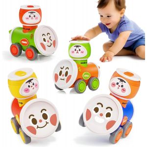 ERYI-Jouet Voiture Bebe 1 An, 4 Pièces Press And Go Voiture Éducation Précoce Push And Go Cars Jouets Pour Cadeau Garçons Et Filles 1 2 3 4 Ans, Véhicules Jouets À Propulsion À Friction - Neuf