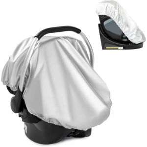 Eryi-Housse Siege Auto Bebe Pour L'été, Protection Cosy Universelle, Effet Rafraissant, Anti-Surchauffe, Anti-Thermique - Pour Groupe 0 1 2 3 - Fixation Rapide Par Elastique - Argenté - Neuf