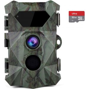 Hunting Camera 4k 48mp Night Vision 35m Trigger Speed 0.1s Infrared 46pcs Low Glow Ir Leds Night With 32g Card - Neuf