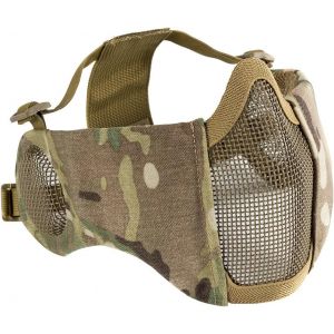 Masque De Protection &Agrave; Demi-M&eacute;tallique Pour Airsoft Paintball Cs, Version Am&eacute;lior&eacute;e Avec Sangles Ajustables Et Protection Des Oreilles, En Nylon 1000d, L&eacute;ger Et Pliable, 28.4 X 19.4 X 6.4 Cm, 220 G - Neuf
