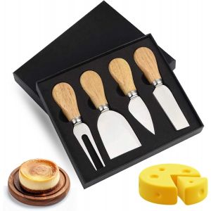 Oayew-Couteaux &Agrave; Fromage En Acier Inoxydable,Ensemble De 4 Couteaux &Agrave; Fromage En Acier Inoxydable Exquis,Couteaux &Agrave; Fromage,Mini Couteaux &Agrave; Fromage,Avec Bo&icirc;te Cadeau - Neuf