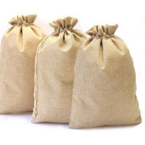 Jute Sac à Cordon 20 x 30 cm Pochettes Sachets en Lin Chanvre 12pcs Calendrier de l'Avent Sac en Tissu, Sachets en Jute Mariage Sacs Cadeau avec Cordon, fête, Noël (Brun Clair) - Neuf